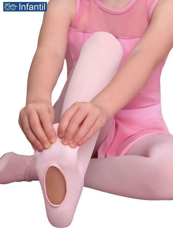 Vista 2 Meia Calça Infantil Fio 60 Ballet Lobinha 2588-001 5110-Rosa Lupo Lupo