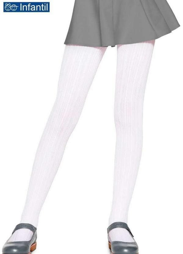 Vista 2 Meia Calça Infantil Fio 70 Tricô Lobinha 2561-001 100-Branco-Antartida Lupo Lupo