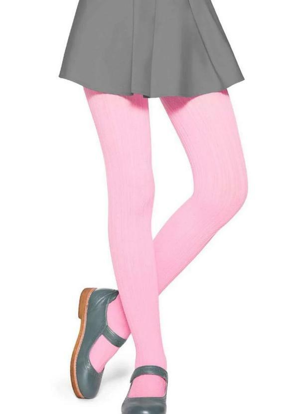 Vista 2 Meia Calça Infantil Fio 70 Tricô Lobinha 2561-001 525-Rosa-Chiclete Lupo Lupo