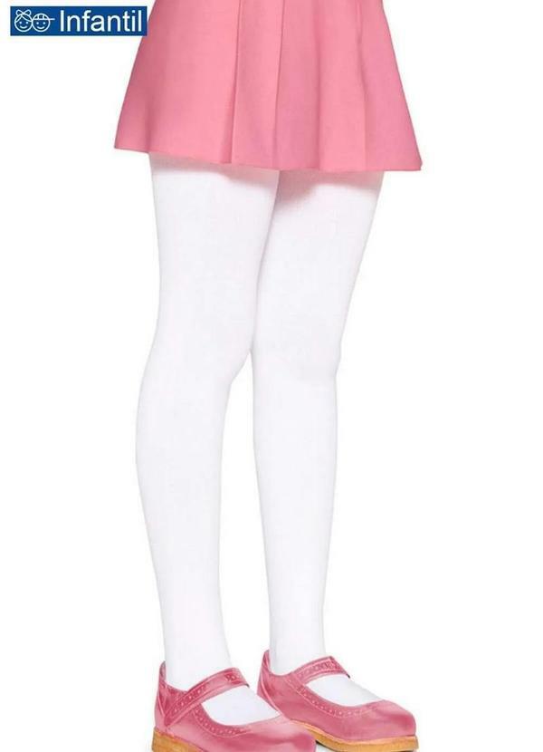 Vista 2 Meia Calça Infantil Fio 80 Opaca Lobinha 2576-001 100-Branca Lupo Lupo