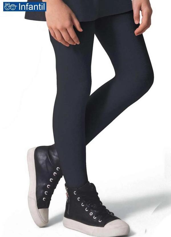 Vista 2 Meia Calça Infantil Fio 80 Opaca Selene 9555-001 550-Preta SELENE
