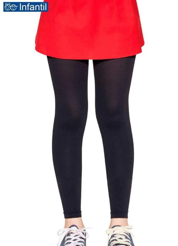 Vista 2 Meia Calça Infantil Legging Lobinha Fio 70 2595-001 9990-Preta Lupo Lupo