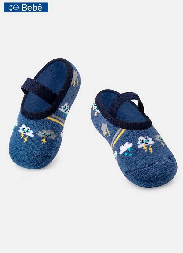 Vista 2 Sapatilha Bebê Antiderrapante Puket 7039 3353-341-Azul-Jeans Puket