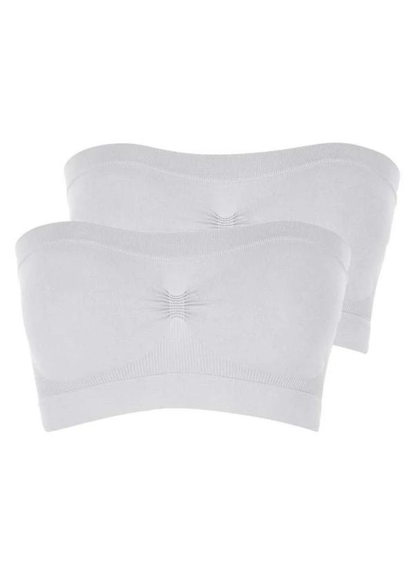 Vista 2 Kit com 2 Faixas sem Aro e sem Bojo Loba 44000-001 Branco Lupo Lupo