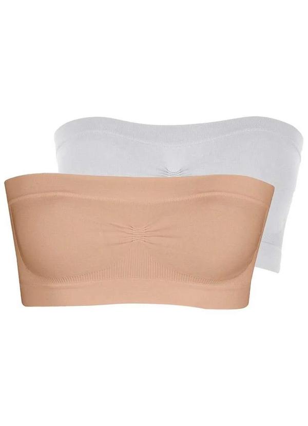 Vista 2 Kit com 2 Faixas sem Aro e sem Bojo Loba 44000-001 Natural-Branco Lupo Lupo