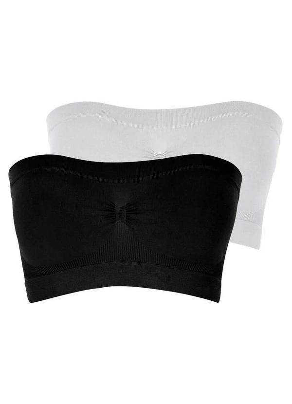 Vista 2 Kit com 2 Faixas sem Aro e sem Bojo Loba 44000-001 Preto-Branco Lupo Lupo