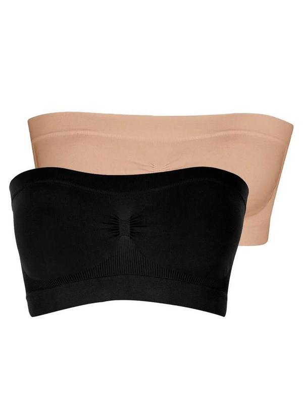 Vista 2 Kit com 2 Faixas sem Aro e sem Bojo Loba 44000-001 Preto-Natural Lupo Lupo
