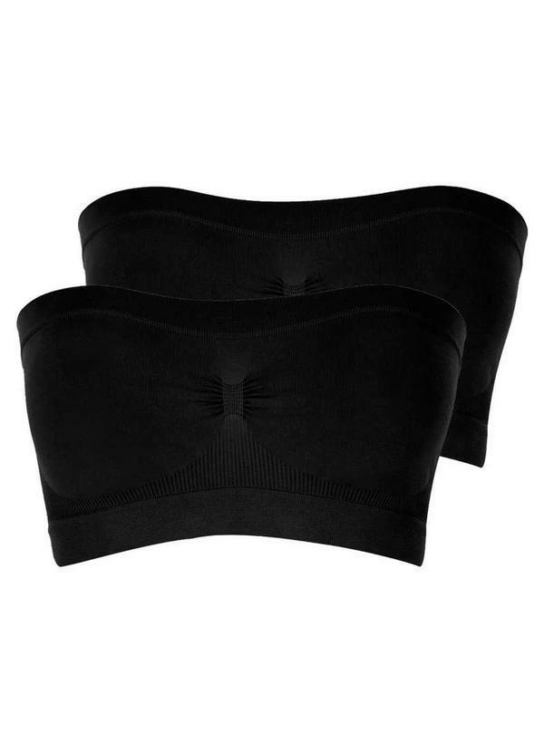 Vista 2 Kit com 2 Faixas sem Aro e sem Bojo Loba 44000-001 Preto Lupo Lupo