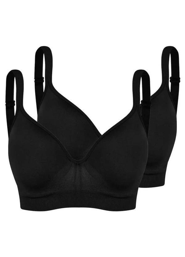 Vista 2 Kit com 2 Sutiãs com Aro e Bojo Trifil 0975 Taça C Preto TRIFIL