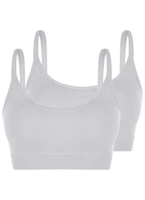 Vista 2 Kit com 2 Tops sem Aro e sem Bojo Loba 41018-001 Branco Lupo Lupo