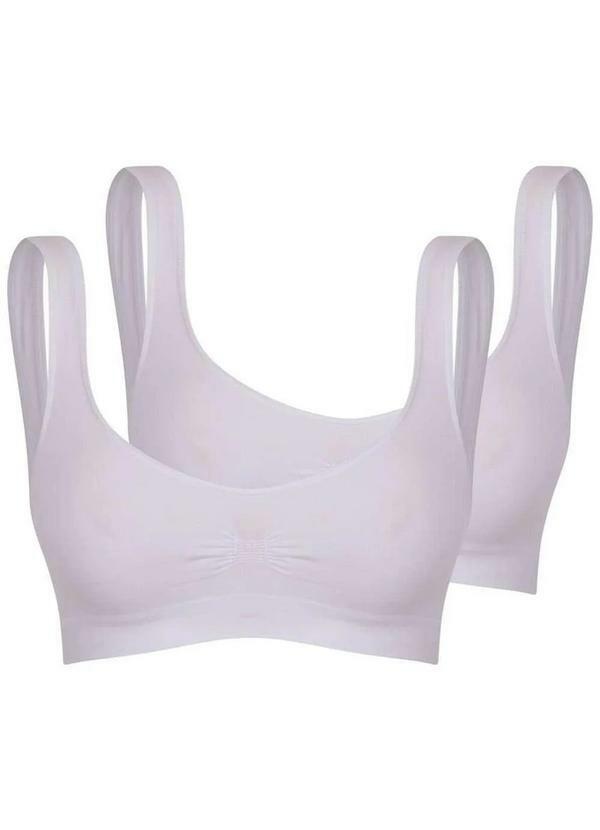 Vista 2 Kit com 2 Tops sem Aro e sem Bojo Trifil 0901 Branco TRIFIL