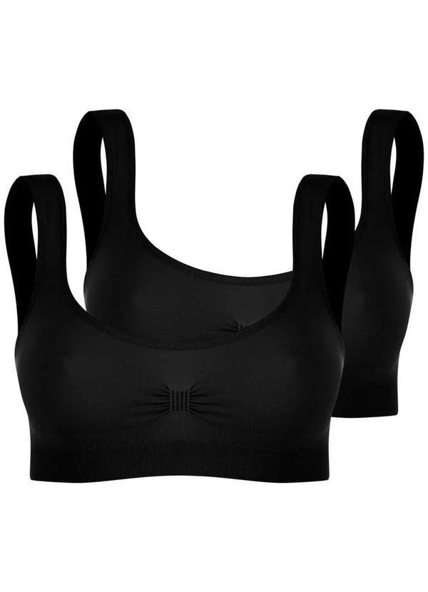 Vista 2 Kit com 2 Tops sem Aro e sem Bojo Trifil 0901 Preto TRIFIL