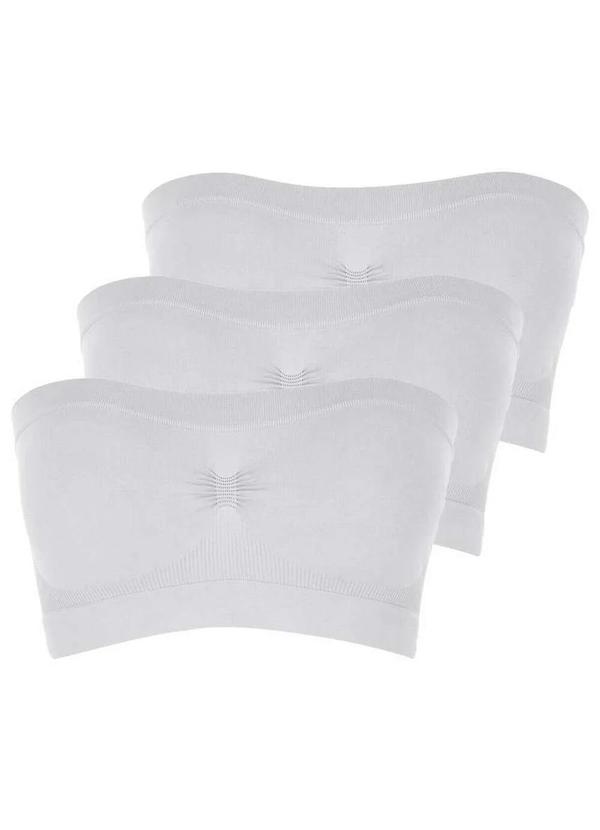 Vista 2 Kit com 3 Faixas sem Aro e sem Bojo Loba 44000-001 Branco Lupo Lupo