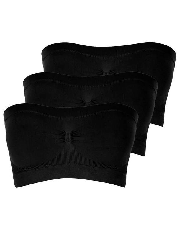 Vista 2 Kit com 3 Faixas sem Aro e sem Bojo Loba 44000-001 Preto Lupo Lupo