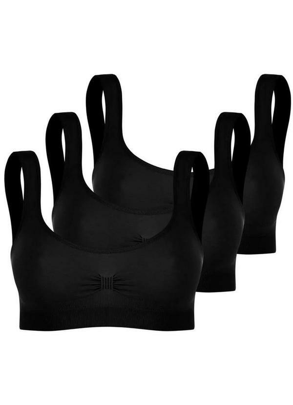 Vista 2 Kit com 3 Tops sem Aro e sem Bojo Trifil 0901 Preto TRIFIL