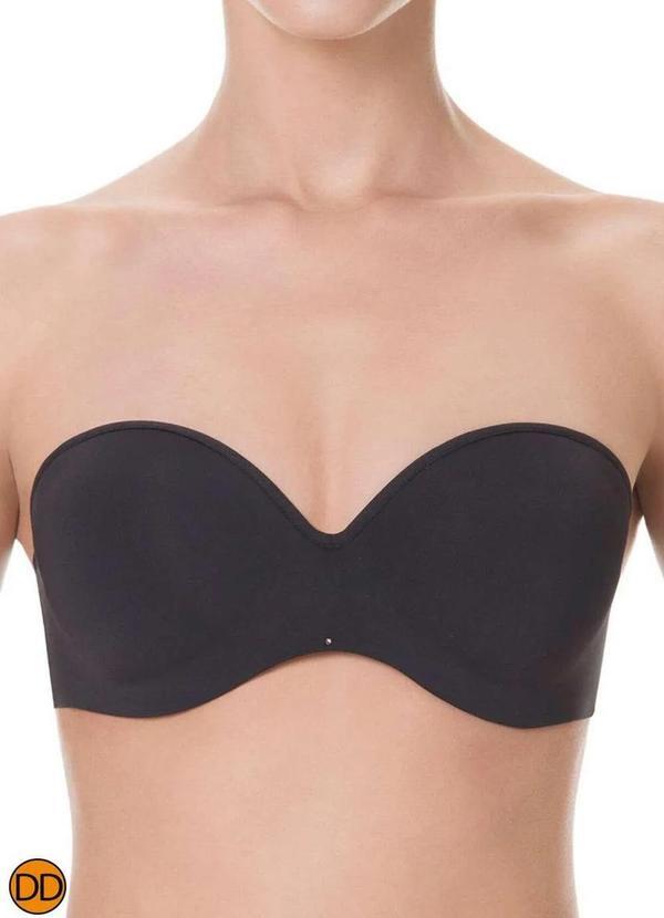 Sutiã Bustiê com Aro e Bojo Preto Liz 51803 Taça Dd
