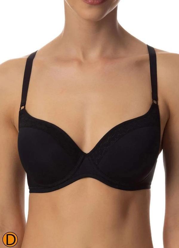 Vista 2 Sutiã com Aro e Bojo Liz 51501 Taça D 071-Preto Liz