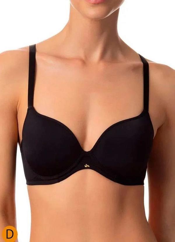 Vista 2 Sutiã com Aro e Bojo Liz 51809 Taça D 71-Preto Liz