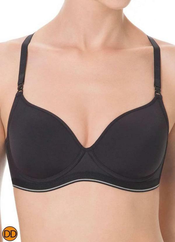 Vista 2 Sutiã com Aro e Bojo Liz 51818 Taça Dd 71-Preto Liz