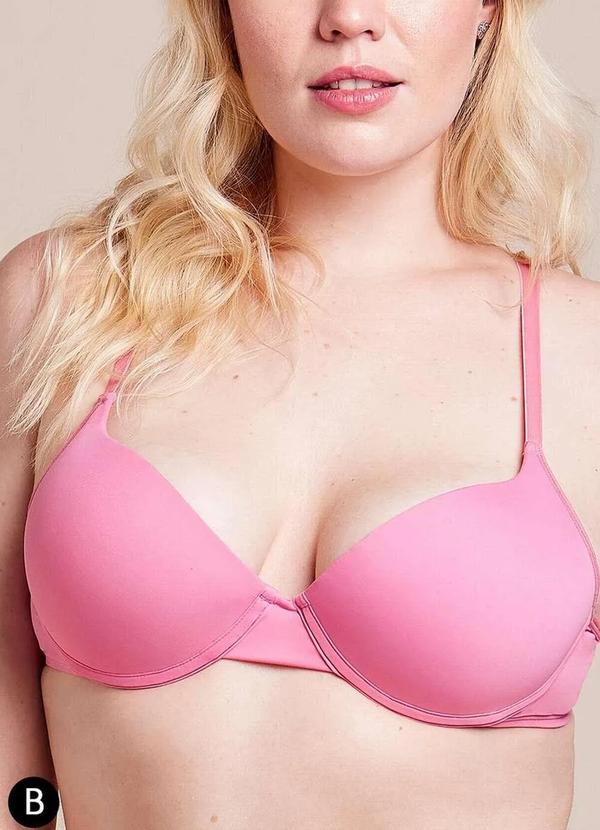 Sutiã com Aro e Bojo Push Up Bonjour B2560 Taça B Rav-Rosa-Vivo