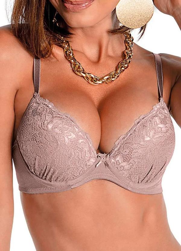 Vista 2 Sutiã com Aro e Bojo Push Up Demillus 69003 11-Lilas-Mistico Demillus
