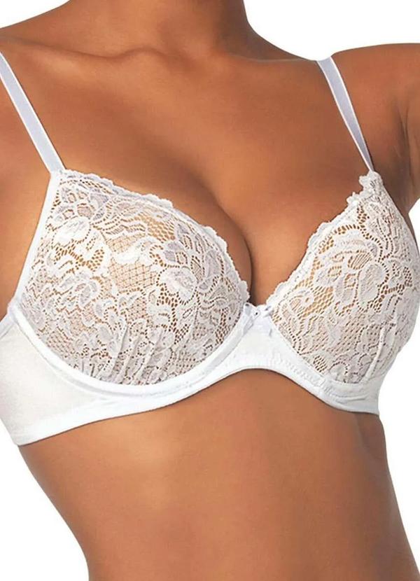 Vista 2 Sutiã com Aro e Bojo Push Up Demillus 69003 20-Branco Demillus