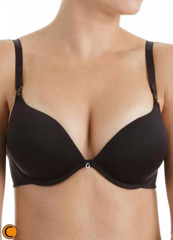Sutiã com Aro e Bojo Push Up Preto Liz 51384 Taça C