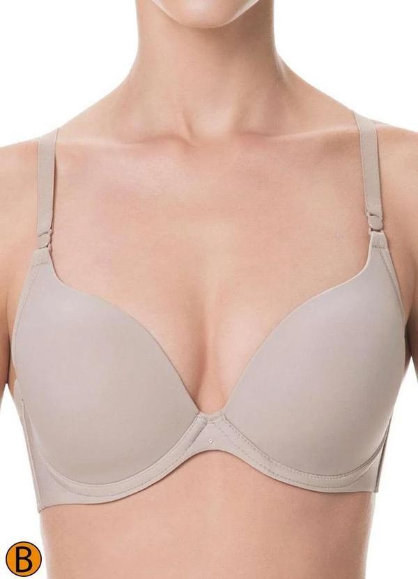 Sutiã com Aro e Bojo Push Up Bege Liz 51690 Taça B