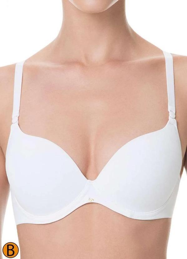Vista 2 Sutiã com Aro e Bojo Push Up Liz 51805 Taça B 09-Branco Liz