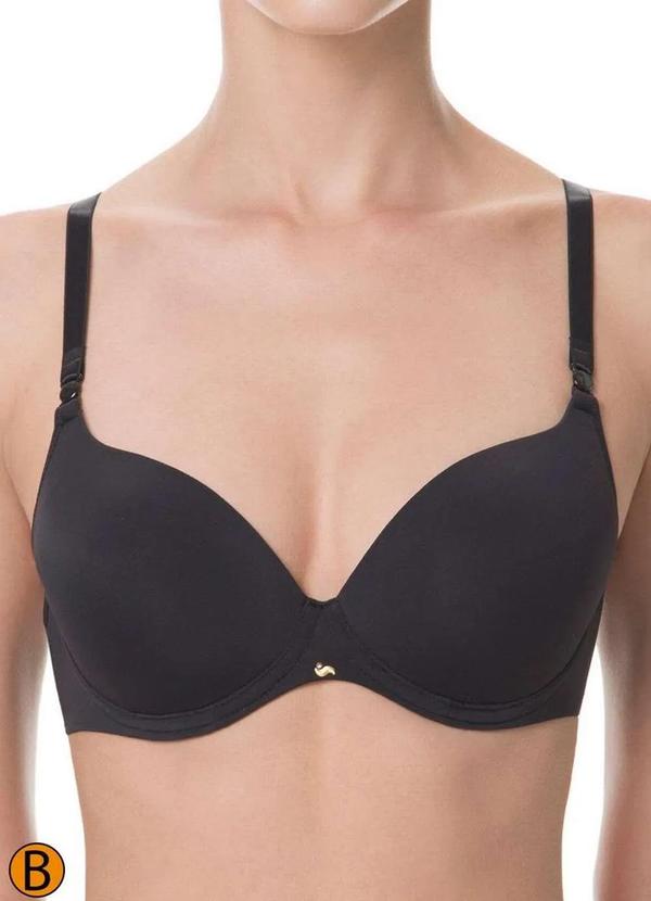 Sutiã com Aro e Bojo Push Up Preto Liz 51805 Taça B