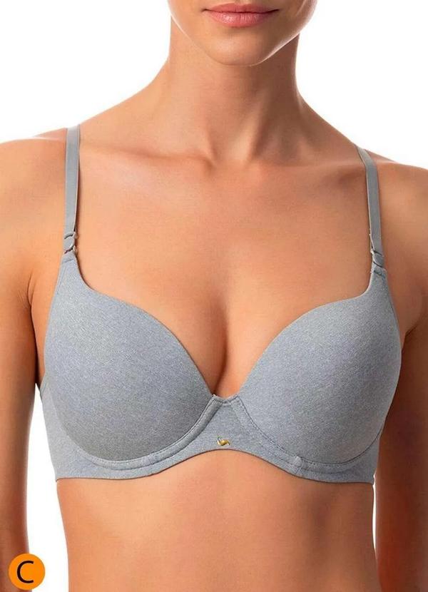 Vista 2 Sutiã com Aro e Bojo Push Up Liz 51805 Taça C 212-Washed-Prata Liz