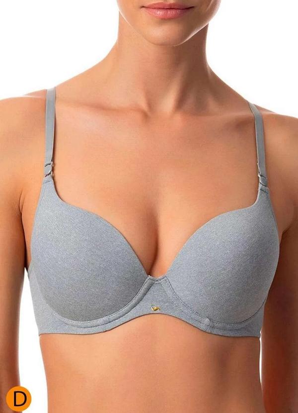 Vista 2 Sutiã com Aro e Bojo Push Up Liz 51805 Taça D 212-Washed-Prata Liz