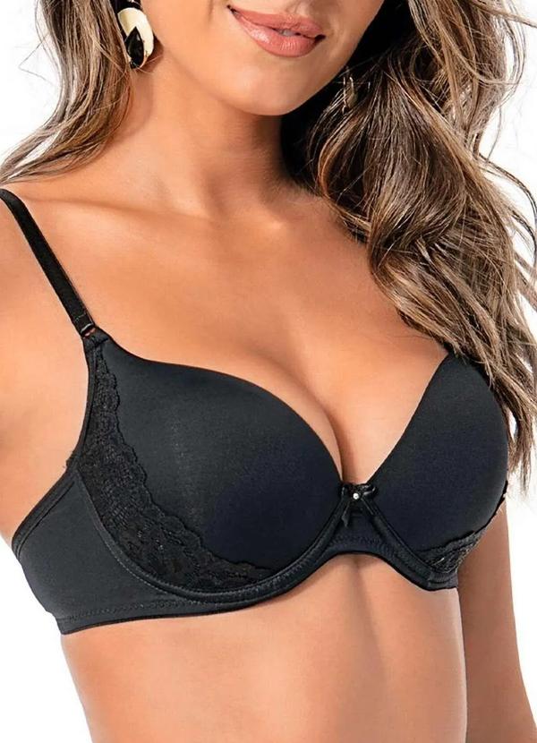 Vista 2 Sutiã com Aro e Bojo Rivali Demillus 67188 27-Preto Demillus