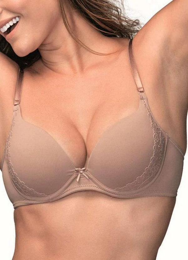 Vista 2 Sutiã com Aro e Bojo Rivali Demillus 67188 55-Bege-Rosado Demillus