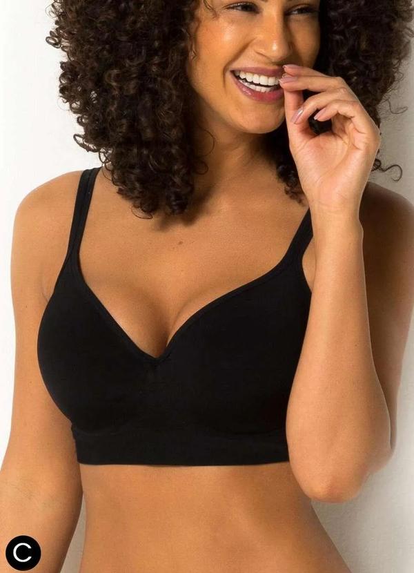 Vista 2 Sutiã com Aro e Bojo Trifil 0975 Taça C 0008-Preto TRIFIL