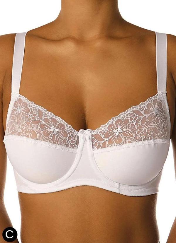 Sutiã com Aro e sem Bojo Baroneza Demillus 74600 Taça C 20-Branco
