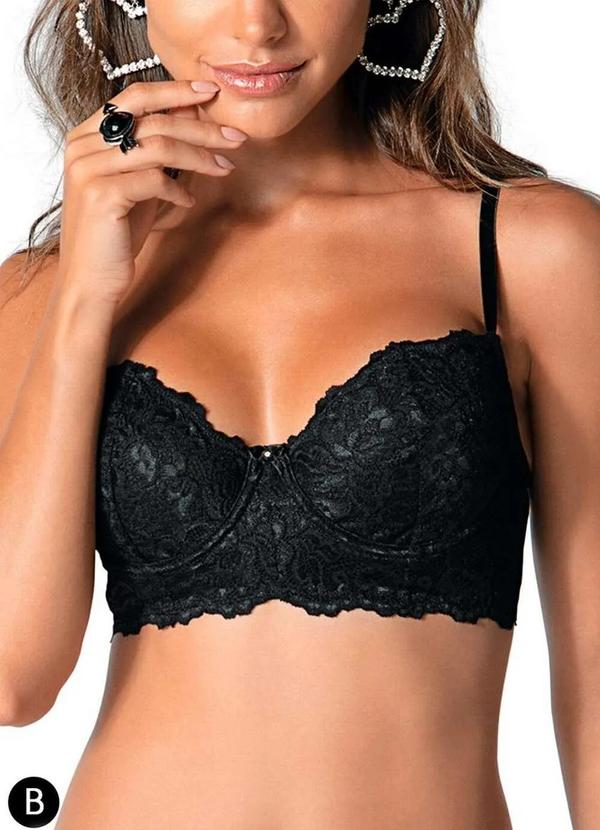 Vista 2 Sutiã com Aro e sem Bojo Candy Baby Demillus 64291 Taça B 27-Preto Demillus