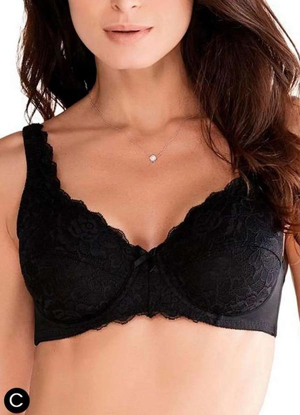 Sutiã com Aro e sem Bojo W Triumph Classic Soft 24341 Taça C 217-Preto