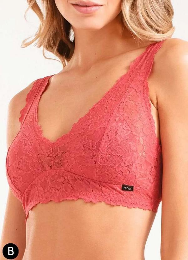 Sutiã sem Aro com Bojo She 522.02 Taça B Ro06-Rosa