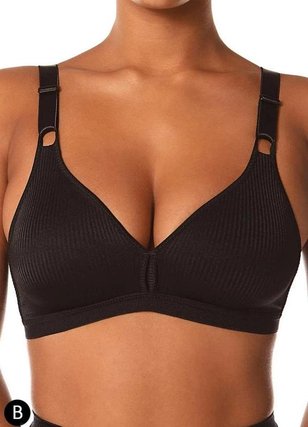 Vista 2 Sutiã sem Aro e sem Bojo Demillus 61196/61096 Taça B 27-Preto Demillus