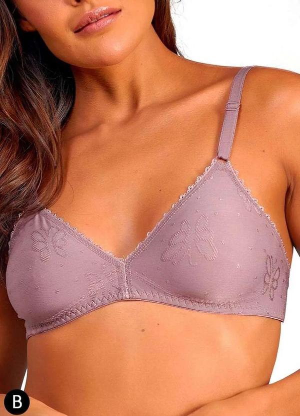 Sutiã sem Aro e sem Bojo Roxo Duloren 121547 Taça B