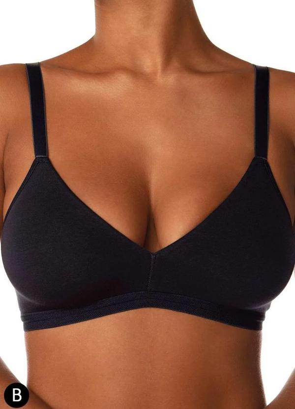 Vista 2 Sutiã sem Aro e sem Bojo Secret Cotton Demillus 61052 Taça B 27-Preto Demillus