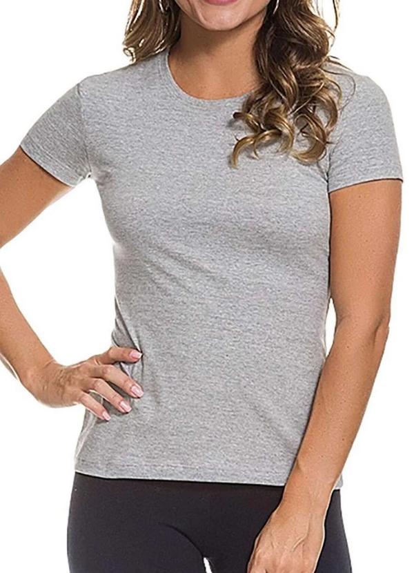 Vista 2 Camiseta Feminina Cinza 50000-Mescla Malwee Malwee