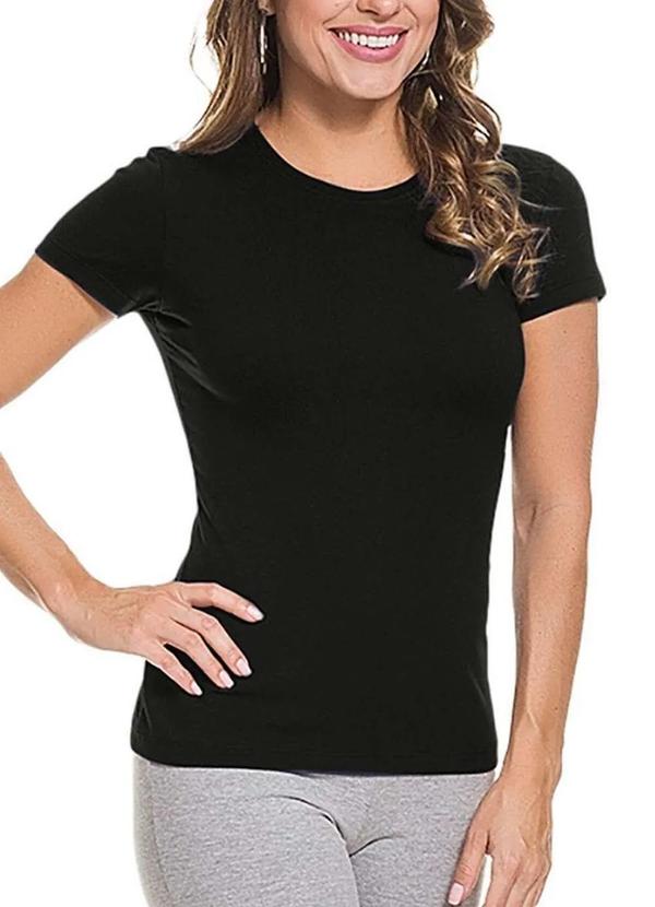 Vista 2 Camiseta Feminina Preta 00004-Preta Malwee Malwee
