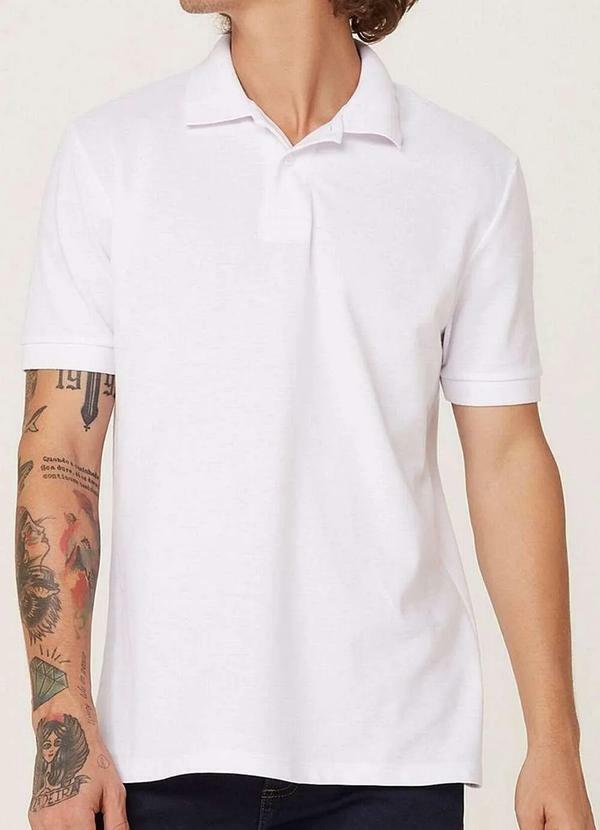 Vista 2 Camiseta Polo Masculina Hering N3a7 N0a-Branco Hering