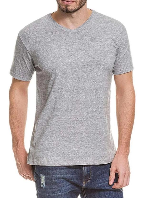 Camiseta Masculina Cinza 50000-Cinza