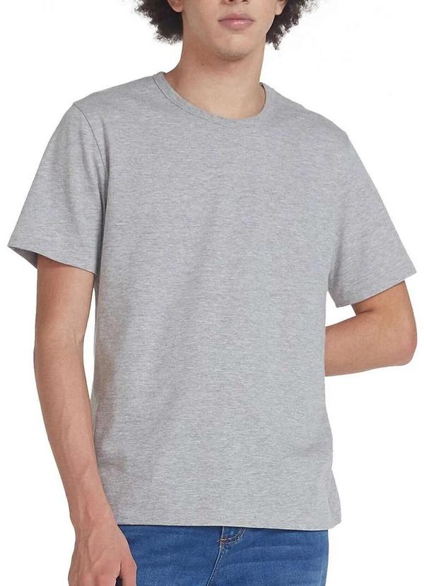 Vista 2 Camiseta Masculina Hering 299 M2h-Cinza-Mescla