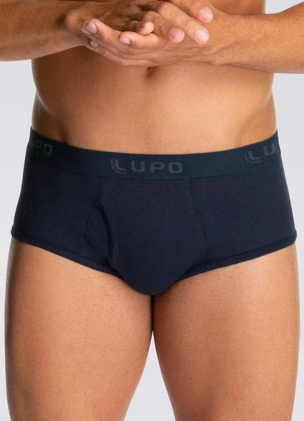 Cueca Slip Azul Lupo com Abertura 546-002