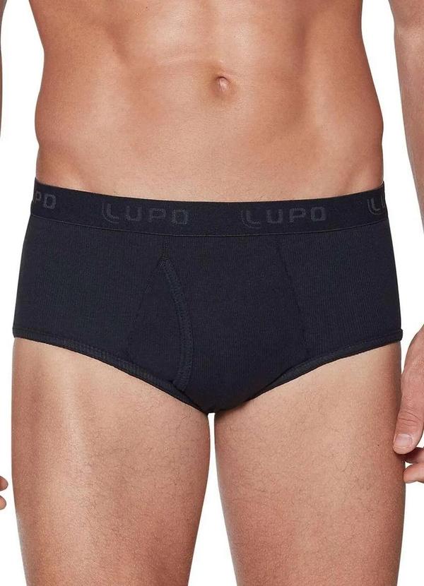 Vista 2 Cueca Slip Lupo com Abertura 546-002 999-Preta Lupo