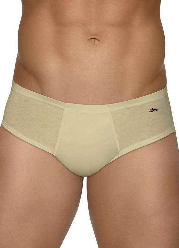 Cueca Slip Bege Zorba 172 com Abertura Plus Size